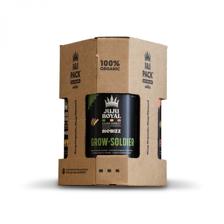 try-pack-ii-juju-royal-extremadura El TryPack Juju Royal desarrollado por Biobizz y Julian Marley, hijo de Bob Marley, es una solución pionera para el cultivo orgánico que fusiona la experiencia en nutrición vegetal con el legado musical y ecológico de la familia Marley.