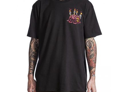 Camiseta Negra 100% Algodón con Logos Variedad Brain Cake Cuello sin costura de 2,2 cm. Peso de la camiseta: 185g/m2