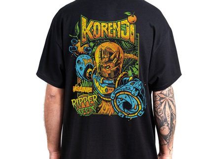 Camiseta 100% Algodón con Logo Variedad Korenji de Ripper Seeds. Cuello sin costura de 2,2 cm. Peso de la camiseta: 185g/m2