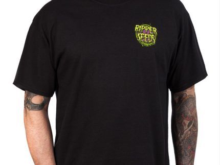 Camiseta Negra 100% Algodón con Logo Exclusivo de Ripper Seeds 2018. Cuello sin costura de 2,2 cm. Peso de la camiseta: 185g/m2