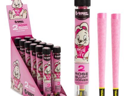 Estos conos romos G-Rollz de edición limitada están hechos de pétalos de rosa reales, lo que proporciona una combustión lenta y un aroma naturalmente refrescante.
