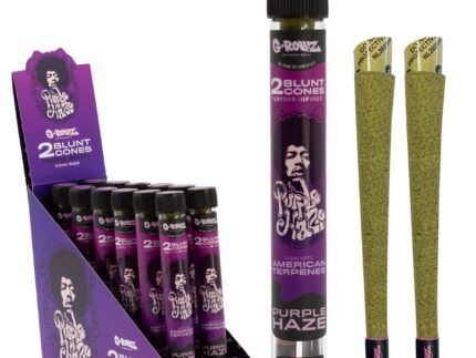 Estos conos romos de CBD de G-Rollz de primera calidad están elaborados a partir de flores de CBD de alta calidad cultivadas en EE. UU. e infundidos con terpenos fabricados en Estados Unidos. Cada tubo de vidrio hermético contiene 2 conos romos