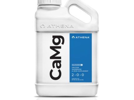 Athena CaMg está diseñado para complementar cualquiera de las fórmulas líquidas de Athena de 2 partes. Algunos cultivos y condiciones de crecimiento pueden requerir dosis más altas de calcio, magnesio, hierro y nitrógeno durante las fases de crecimiento y desarrollo intensos.