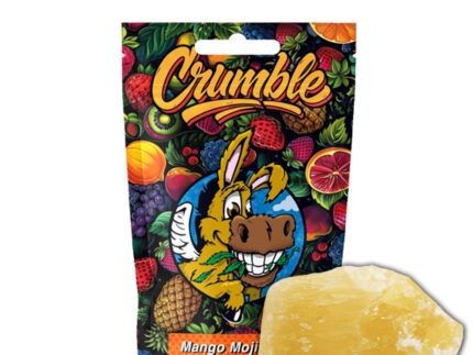 CBD Crumble Flying Burrito Mango Mojito 90% es una resina de alta pureza con sabor tropical y fresco que combina notas dulces y cítricas. Perfecto para quienes buscan una experiencia suave y aromática con la calidad que caracteriza a Flying Burrito. , es ideal para uso adulto y terapéutico gracias a su elevado contenido de CBD