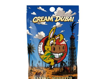 El CBD Hash  Cream Dubai de Flying Burrito destaca por su cuidada elaboración y su contenido en cannabidiol (CBD). Su principal característica es su textura cremosa, suave y maleable, que le aporta una consistencia particular y un acabado atractivo. Una resina de CBD con personalidad propia, ideal para quienes buscan un producto con una textura diferenciada y una presentación de calidad