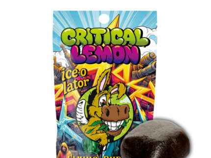 CBD Hash Flying Burrito Ice-O-Lator Critical Lemon 10 g. Descubre su perfil aromático cítrico, con notas de limón, matices dulces y fondo terroso.