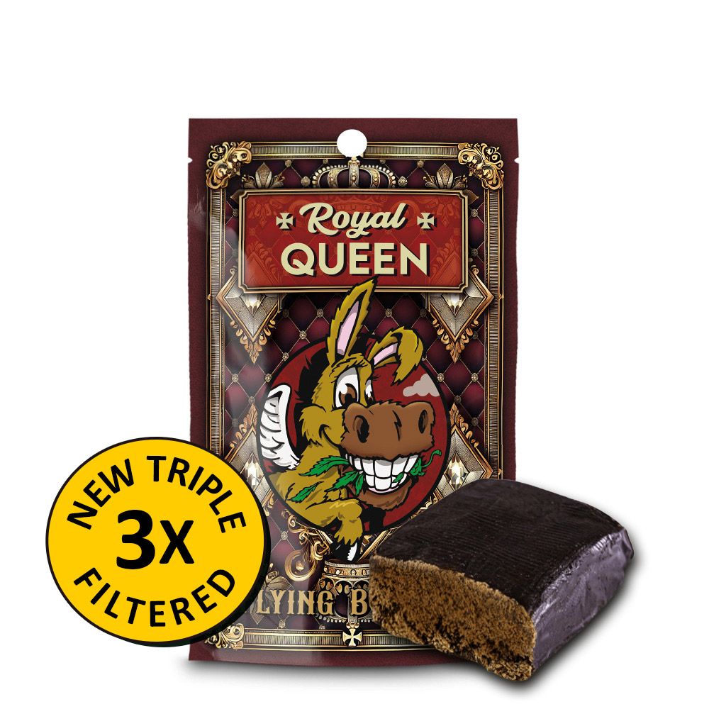 Cbd--Hash-Flying-Burrito-X3-Filtered-Royal-Queen--2-gr-EXTREMADURA El CBD Hash X3 Filtered Royal Queen de Flying Burrito destaca por su presentación resinosa y su cuidada elaboración. Su textura compacta y maleable se combina con un perfil aromático intenso, con matices terrosos, herbales y especiados que aportan carácter y personalidad.