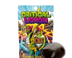 CBD Hash Flying Burrito Ice-O-Lator Critical Lemon 10 g. Descubre su perfil aromático cítrico, con notas de limón, matices dulces y fondo terroso.