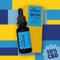 aceite de cáñamo CBD isolado mezclado con aceite de coco MCT. Esta es la versión 10%, con aroma a coco. Formato 15ml.